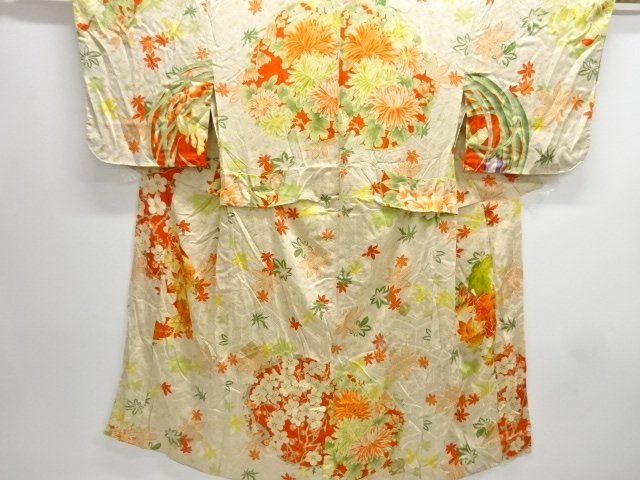 Japanese Kimono / Chirimen Kinsha Combined weave